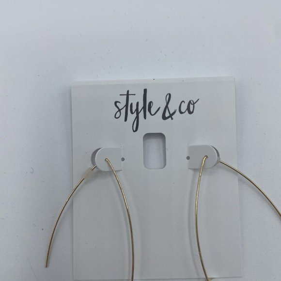 Style & Co Ml Titn Lgwire Hp Earrings - New With Tags - Picture 2 of 5